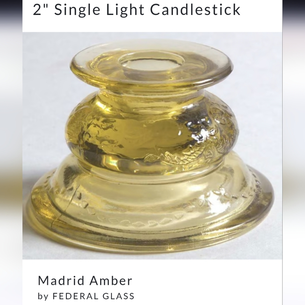 3 FOR $20! Vintage Yellow Glass Candle Holder
